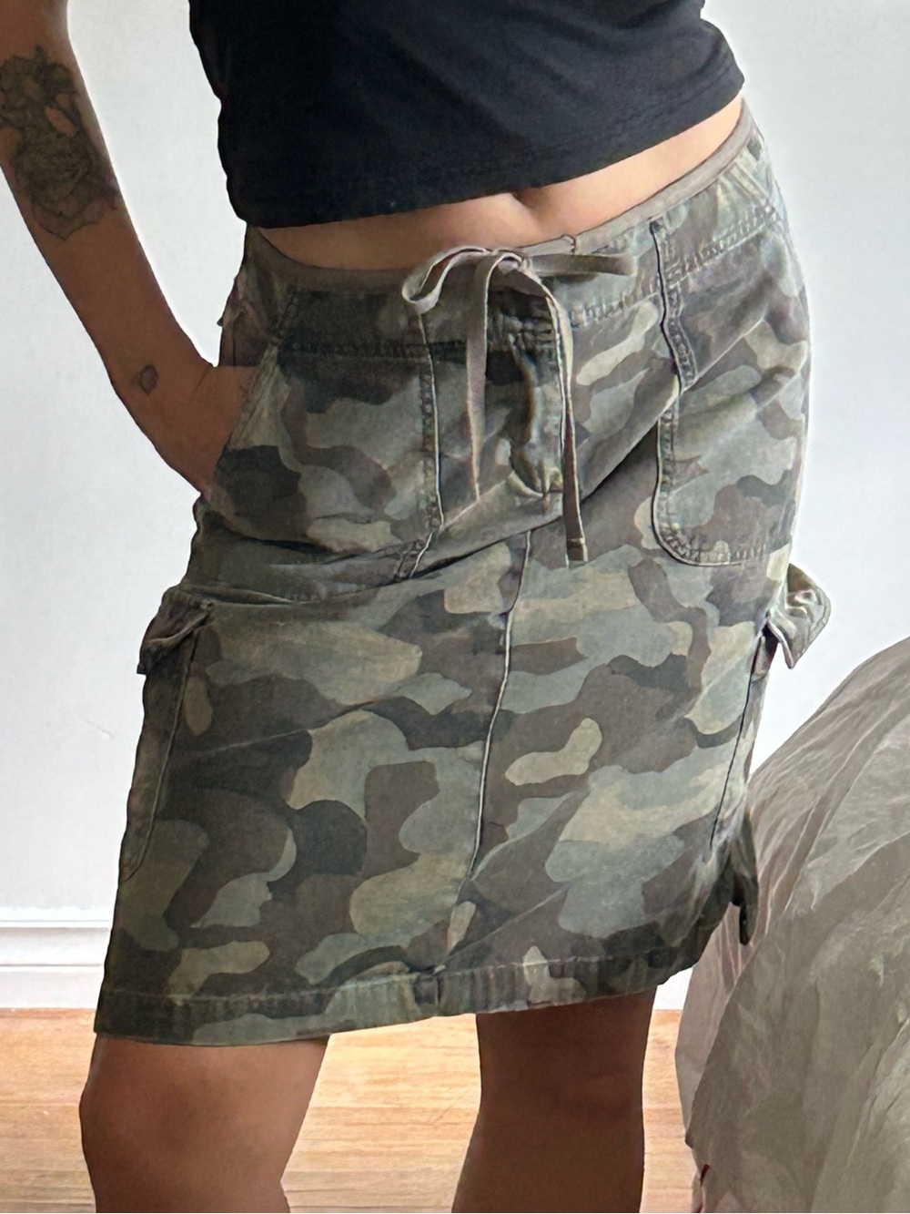 VINTAGE camo midi skirt